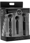 Master Series Dark Rods 3 Piece Silicone Penis Plug