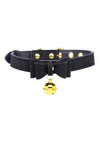 Master Series Golden Kitty Cat Bell Collar - Black/Gold