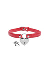 Master Series Heart Lock Choker with Keys - Red