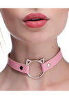 Master Series Kinky Kitty Adjustable Ring Choker Slim - Pink