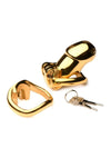 Master Series Midas 18k Gold-Plated Locking Chastity Cage - Gold