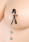 Master Series Ornament Adjustable Nipple Clamps W/ Jewel Accents - Black/Clear