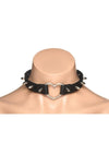 Master Series Spiked Heart Choker - Black/Metal