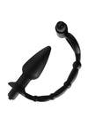 Master Series Viaticus Dual Vibrating Cock Ring and Vibrating Anal Plug - Black