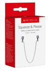 ME YOU US Squeeze and Please Adjustable Nipple Clamps with Chain