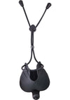 My Cock Ring Vibrating Scrotum Pouch and Cinch Silicone Cock Ring - Black