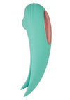Mystique Suction Vibrating Rechargeable Silicone Massager - Aqua/Green
