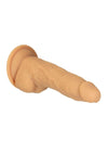 Naked Addiction Silicone Rechargeable Vibrating and Rotating Dildo with Remote Control - Caramel - 8in
