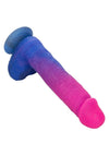 Naughty Bits Ombre Hombre XL Rechargeable Silicone Vibrating Dildo - Multicolor - XLarge