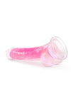 Neo Elite Glow In The Dark Dildo with Balls - Glow In The Dark/Pink - 7.5in