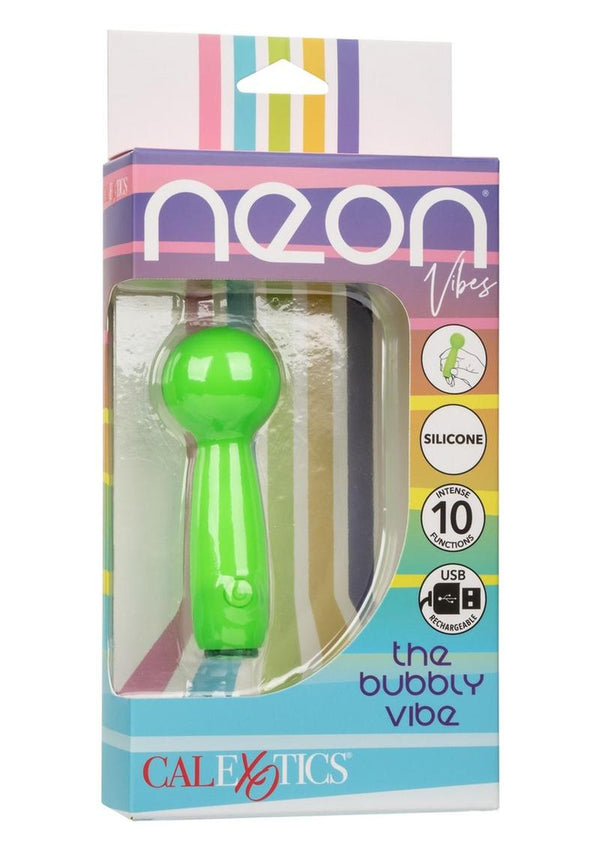 Neon Vibes The Bubbly Vibe Rechargeable Silicone Bullet Vibrator  Emerald  Fantaseas