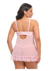 Oh LA LA Cheri Forever Valentine Babydoll Plus - 1x/2x - Pink