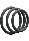 Optimale 3 C-Ring Set Silicone Cock Ring Thin - Grey/Slate - 3 Piece Kit
