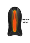 Optimale Secondskyn Silicone Warming Stroker Vibrating USB Rechargeable Masturbator - Black - 5.5in