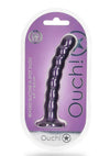 Ouch! Beaded G-Spot Silicone Dildo 6.5in - Metallic