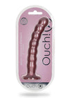 Ouch! Beaded G-Spot Silicone Dildo 8in - Metallic