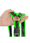 Ouch! Buckle Harness - Black/Glow In The Dark/Green - Large/XLarge