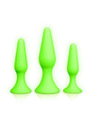 Ouch! Butt Plug - Glow In The Dark/Green - Set