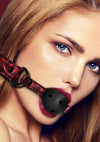 Ouch! Luxury Breathable Luxury Ball Gag - Burgundy/Red