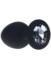 Ouch! Round Diamond Silicone Butt Plug - Black - Large