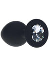 Ouch! Round Diamond Silicone Butt Plug - Black - Medium