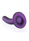 Ouch! Smooth G-Spot Silicone Dildo 6in - Metallic - Purple
