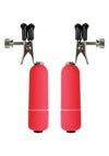 Ouch! Vibrating Nipple Clamps - Red