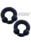 Oxballs Ultraballs Cock Ring Set (2 Pack)- Night Edition - Black