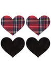 Peekaboo Schoolgirl Hearts Pasties - Red