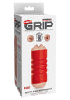 Pipedream Extreme Toyz Tight Grip Mouth and Ass Masturbator - Mouth and Butt - Red/Vanilla