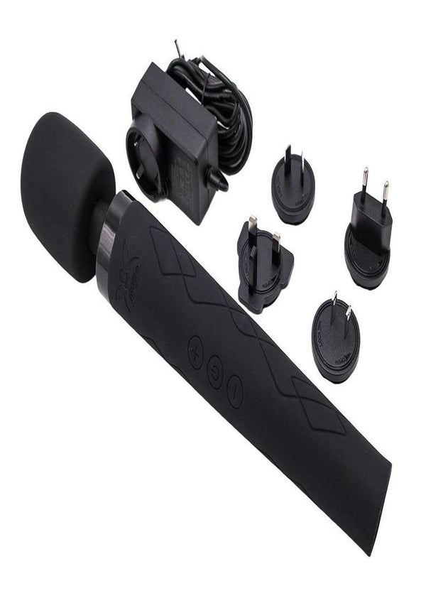 Pixey Deluxe Rechargeable Silicone Massager - Medium - Black Velvet