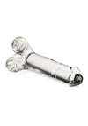 Pleasure Crystals Glass Dildo with Balls - Clear - 7.1in