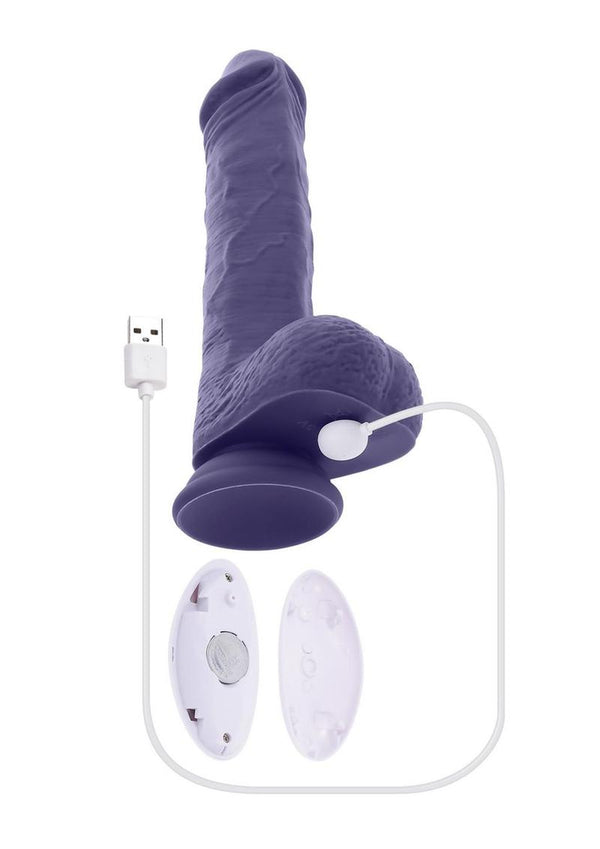 vibrating dildo sex Plum Thrust Rechargeable Thrusting Vibrator Dildo – Tazzle main image 0