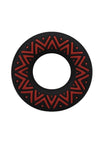 Polynesian Pleasures Hula Loops Silicone Tribal Cock Ring - Black/Red - 25mm