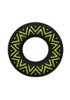 Polynesian Pleasures Hula Loops Silicone Tribal Cock Ring - Black/Yellow - 25mm