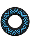 Polynesian Pleasures Hula Loops Silicone Tribal Cock Ring - Black/Blue - 35mm