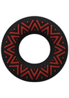 Polynesian Pleasures Hula Loops Silicone Tribal Cock Ring - Black/Red - 35mm