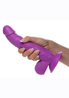 Pop Peckers Dildo with Balls - Purple - 7.5in