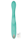 Princess Petite Pleasure Silicone Rechargeable Dual Stimulating Vibrator - Aqua/Green