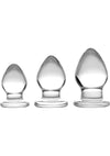 Prisms Triplets 3 Piece Glass Anal Plug Kit