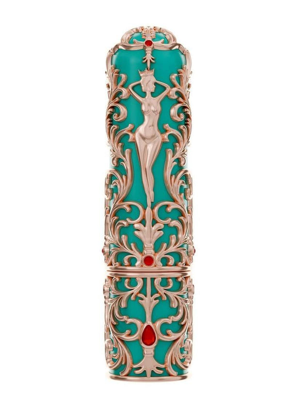 Queens Reign Lipstick Vibrator Rechargeable Silicone Bullet - Red/Teal