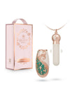 Queens Reign Pendant Vibrator Rechargeable Silicone Bullet - Ivory/Teal