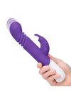 Rabbit Essentials Silicone Rechargeable Slim Shaft Thrusting G-Spot Rabbit Vibrator