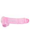 Realrock Crystal Clear Dildo with Balls - Pink - 9in