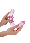 Realrock Crystal Clear Double Dong - Pink - 13in