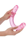 Realrock Crystal Clear Double Dong - Pink - 18in