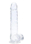 Realrock Crystal Clear Led Touch Rechargeable Dong - Clear - 7in