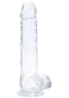 Realrock Crystal Clear Led Touch Rechargeable Dong - Clear - 8in