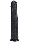 Realrock Ultra Realistic Skin Extra Large Straight Dildo with Suction Cup - Chocolate - 15in
