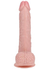 Realrock Vibrating Cock with Balls Regular Straight - Vanilla - 9in